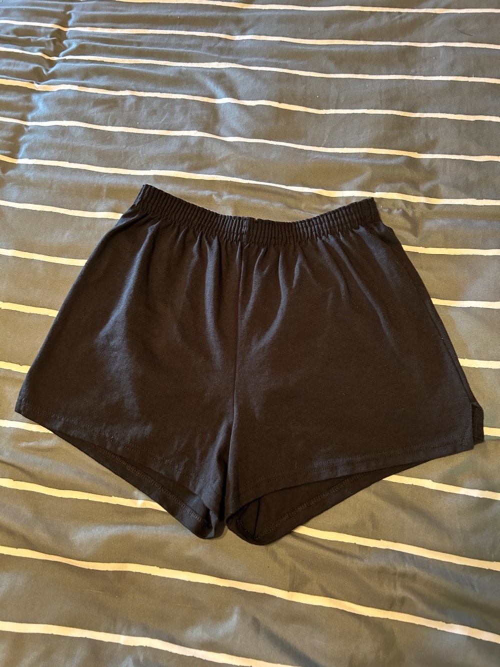 Soffe Black Shorts with Cream Elastic Waistband